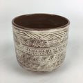 Japanese Ceramic Tea Ceremony Green Tea Bowl Vtg Chawan Cylinder GTB888