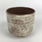Japanese Ceramic Tea Ceremony Green Tea Bowl Vtg Chawan Cylinder GTB888