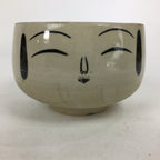 Japanese Ceramic Tea Ceremony Green Tea Bowl Vtg Chawan Face GTB868