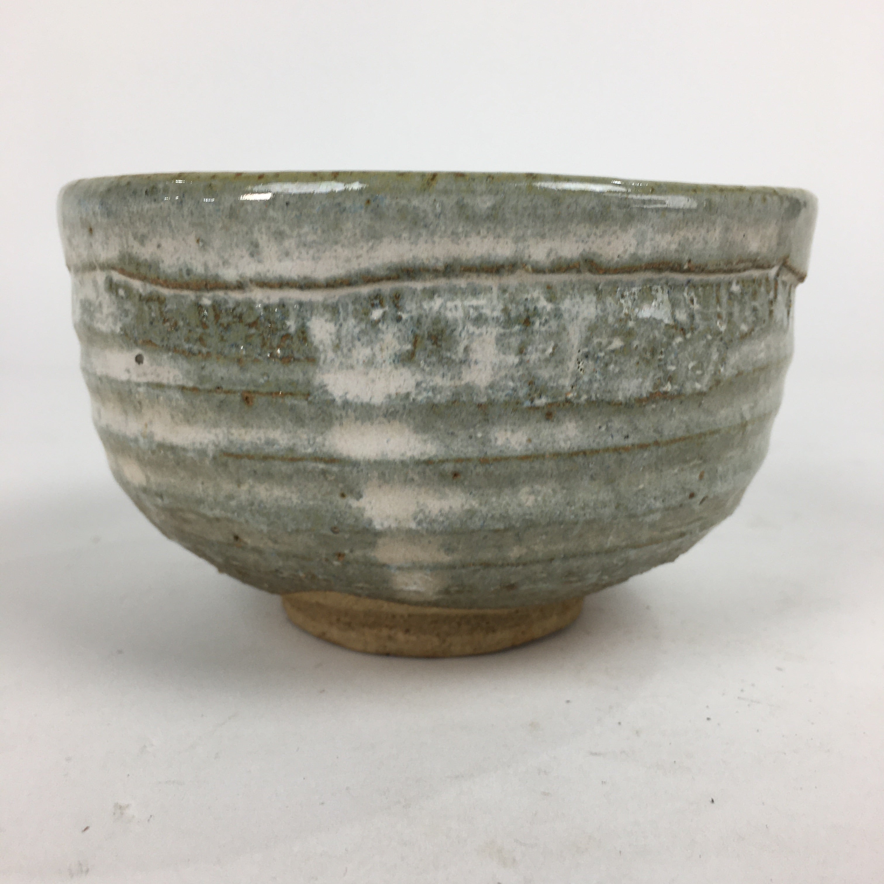 Japanese Ceramic Tea Ceremony Green Tea Bowl Vtg Chawan Gray GTB846
