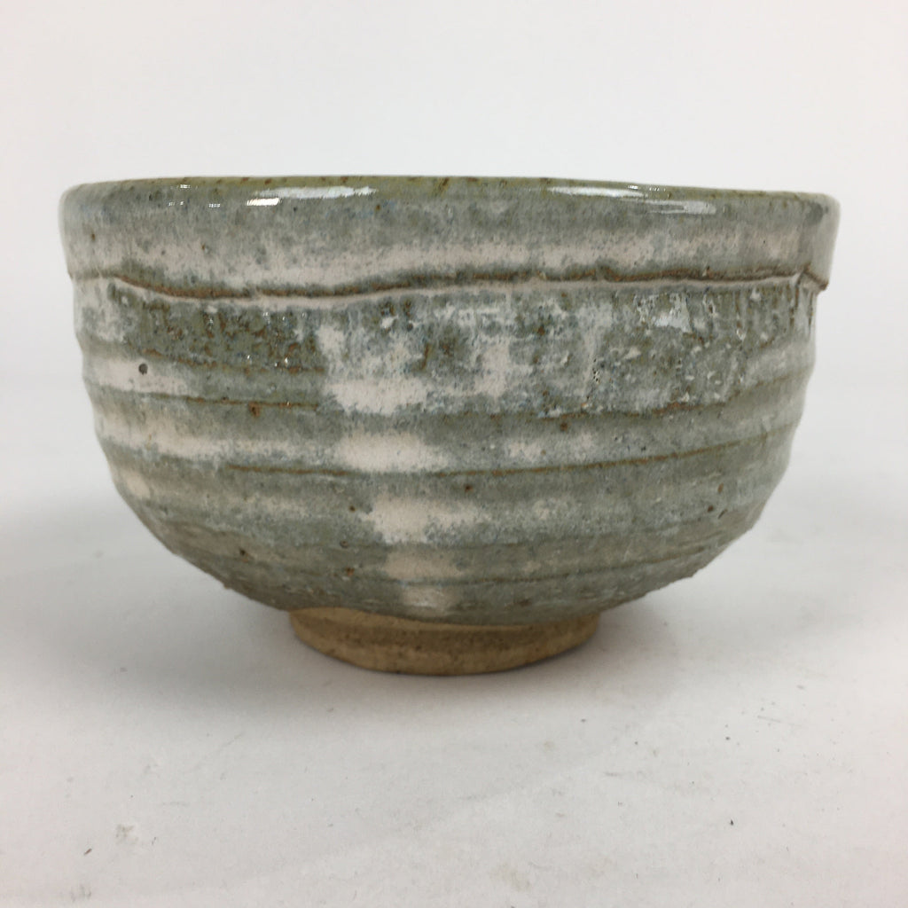 Japanese Ceramic Tea Ceremony Green Tea Bowl Vtg Chawan Gray GTB846