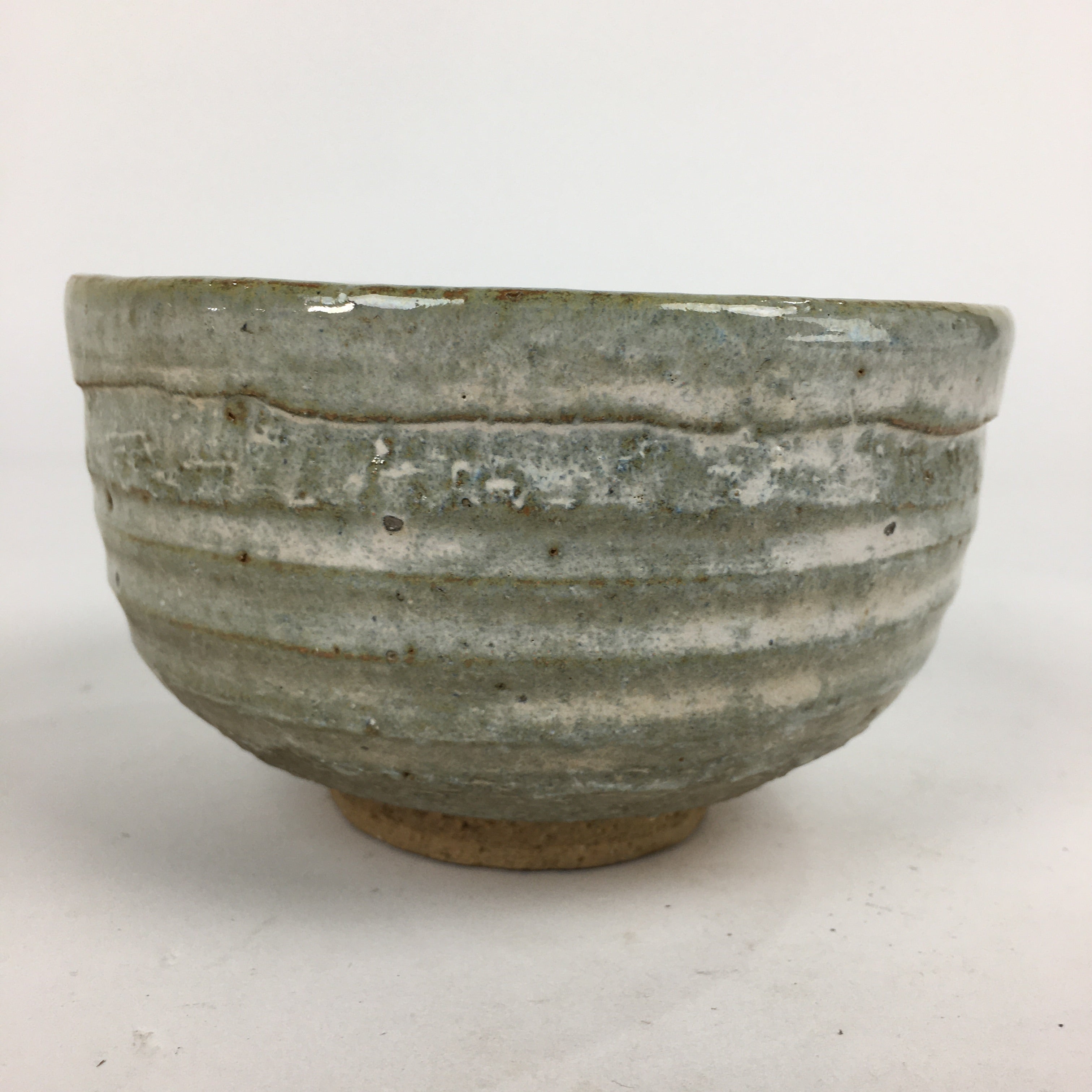 Japanese Ceramic Tea Ceremony Green Tea Bowl Vtg Chawan Gray GTB846