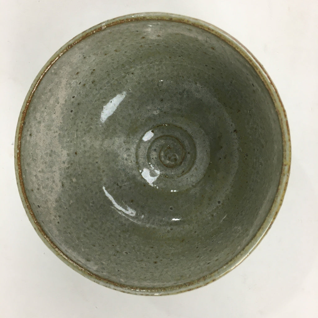 Japanese Ceramic Tea Ceremony Green Tea Bowl Vtg Chawan Gray GTB846