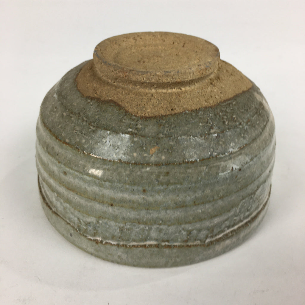 Japanese Ceramic Tea Ceremony Green Tea Bowl Vtg Chawan Gray GTB846