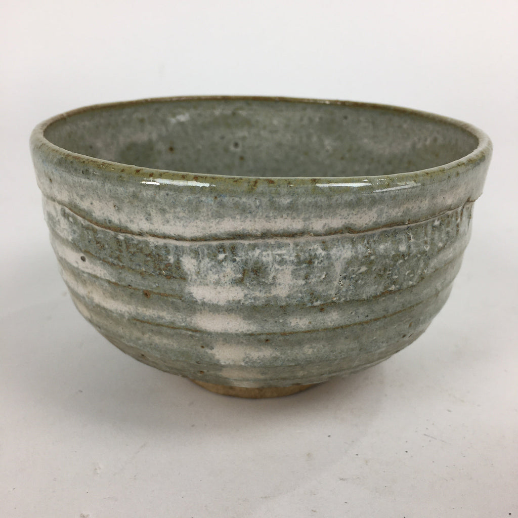 Japanese Ceramic Tea Ceremony Green Tea Bowl Vtg Chawan Gray GTB846