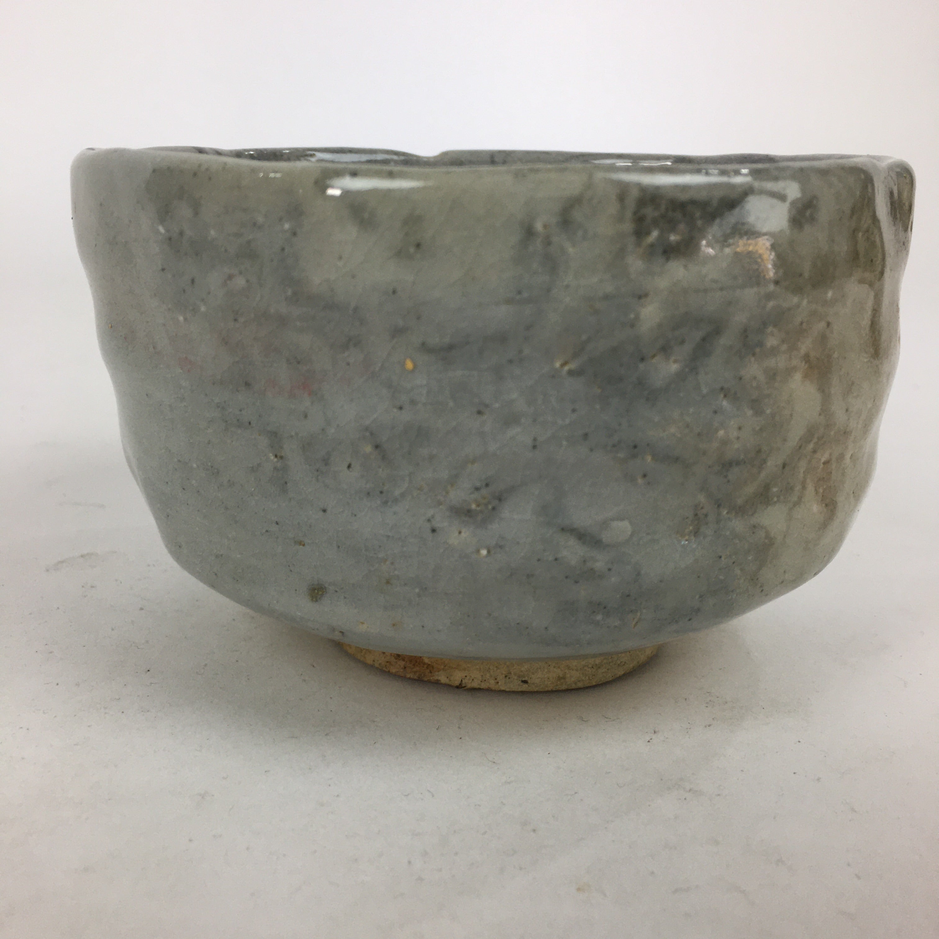 Japanese Ceramic Tea Ceremony Green Tea Bowl Vtg Chawan Gray GTB865