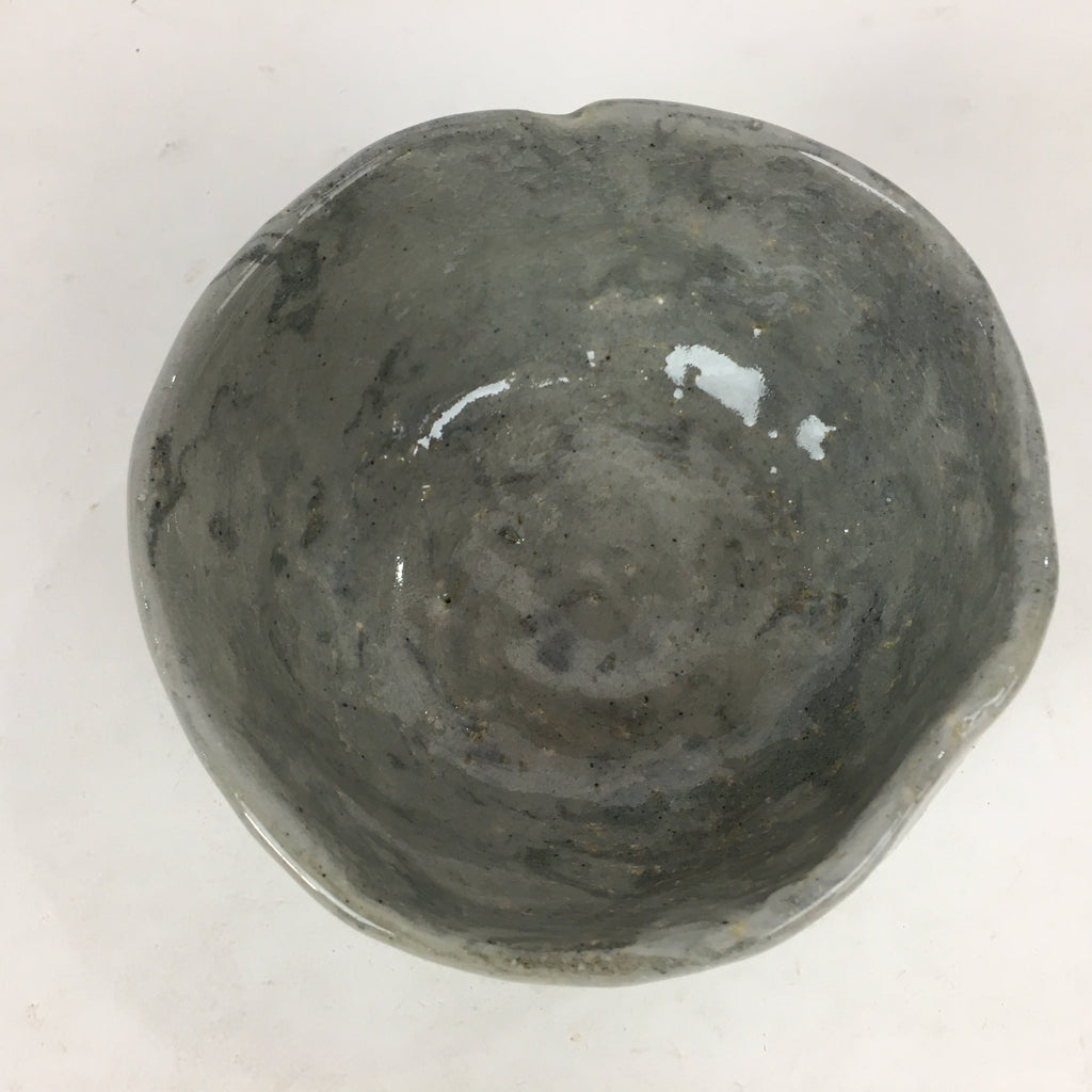 Japanese Ceramic Tea Ceremony Green Tea Bowl Vtg Chawan Gray GTB865