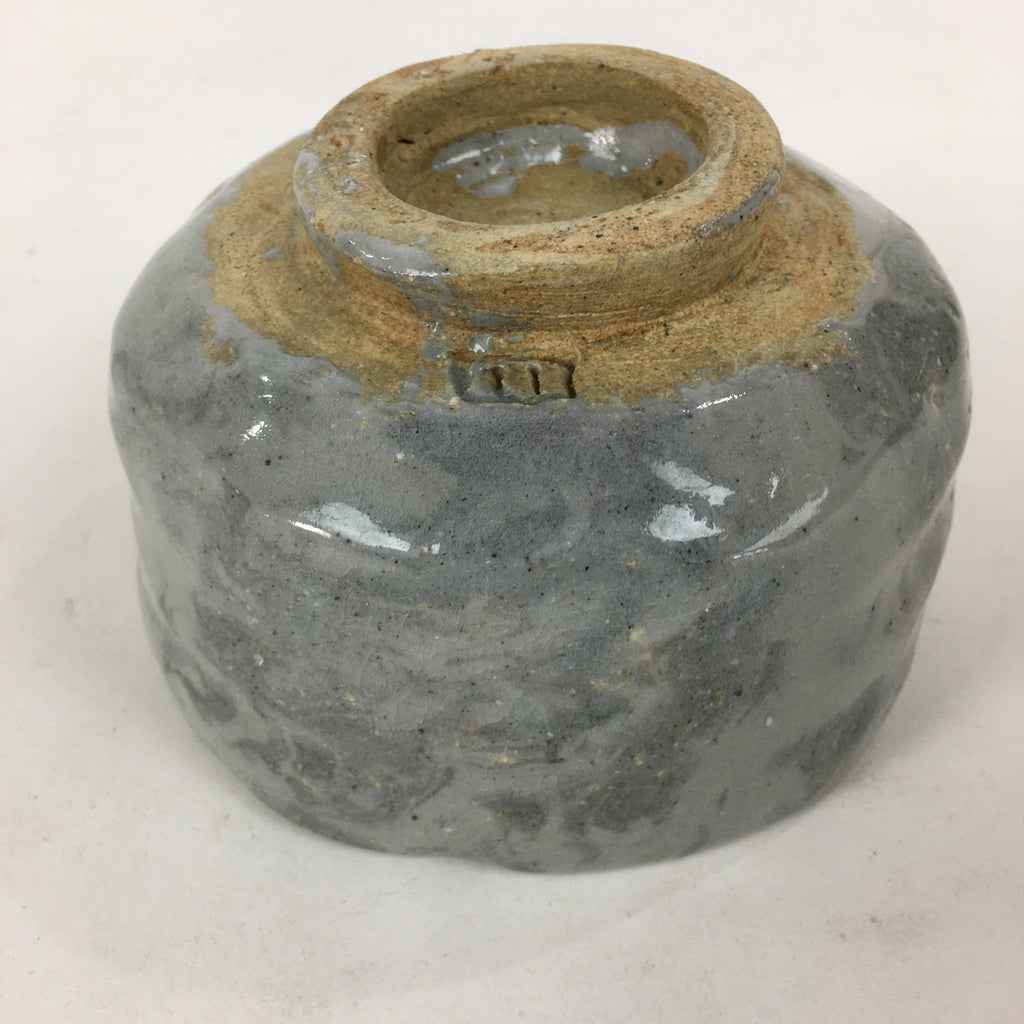 Japanese Ceramic Tea Ceremony Green Tea Bowl Vtg Chawan Gray GTB865