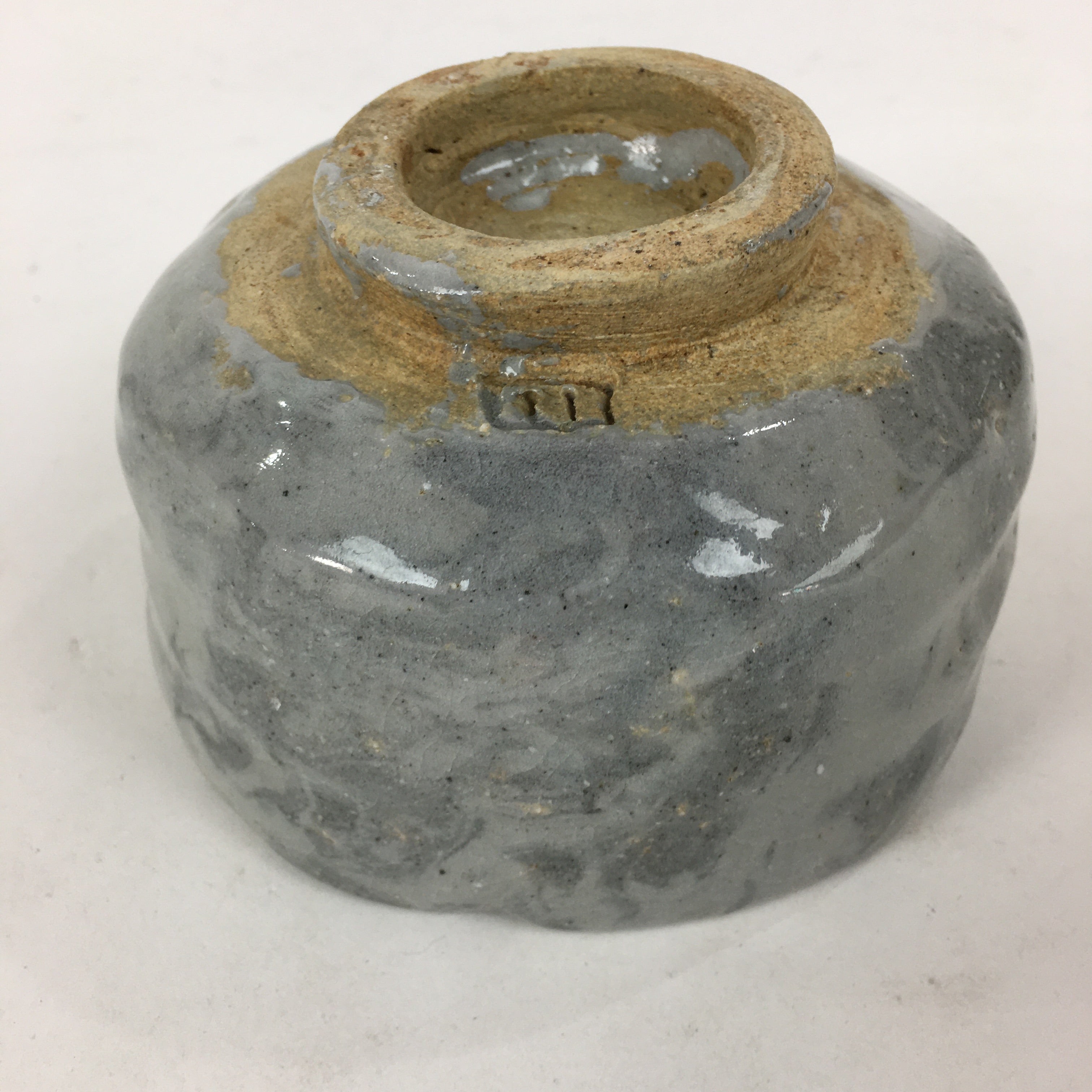 Japanese Ceramic Tea Ceremony Green Tea Bowl Vtg Chawan Gray GTB865