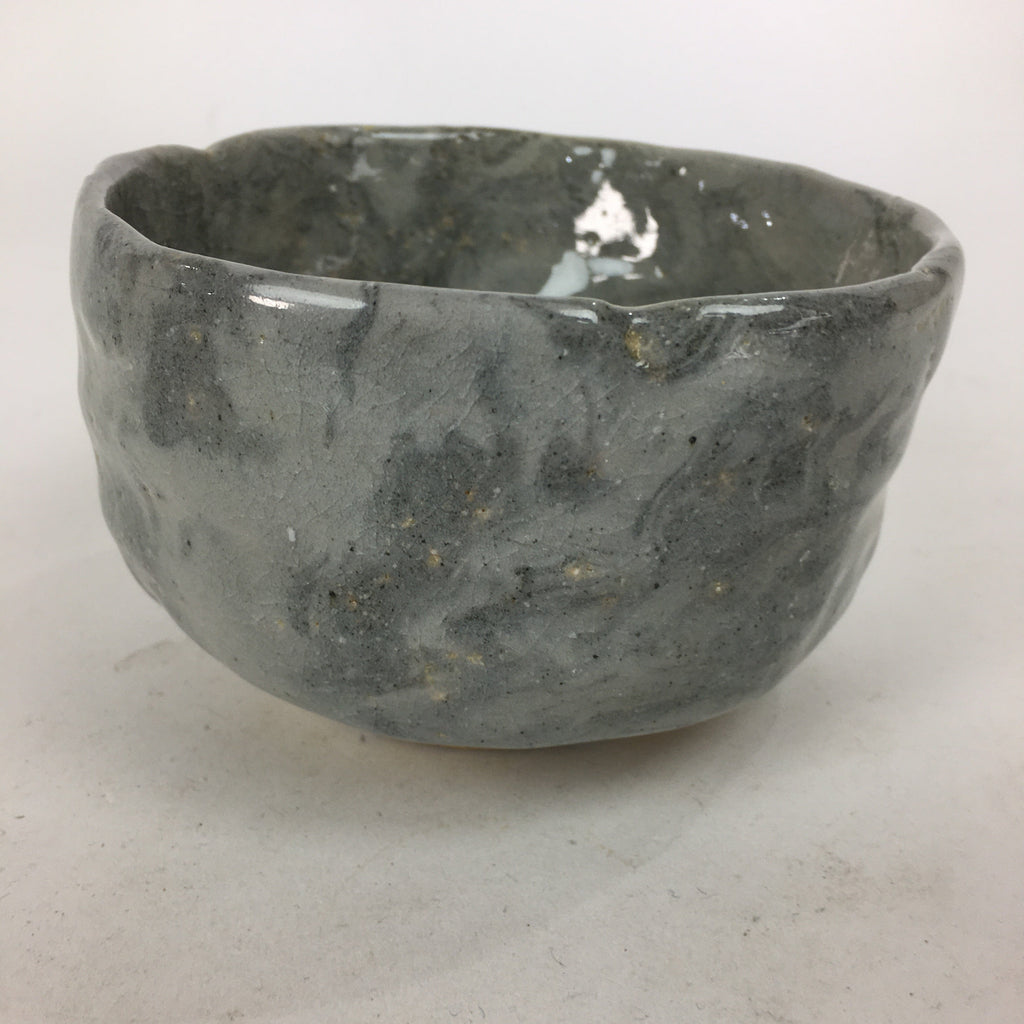 Japanese Ceramic Tea Ceremony Green Tea Bowl Vtg Chawan Gray GTB865