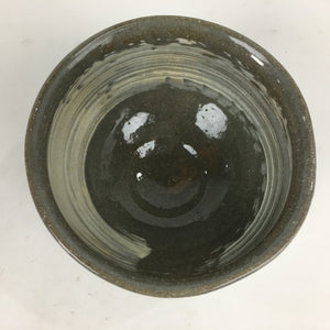 Japanese Ceramic Tea Ceremony Green Tea Bowl Vtg Chawan Gray White GTB852