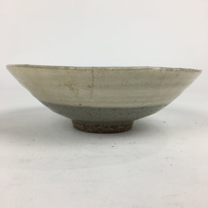 Japanese Ceramic Tea Ceremony Green Tea Bowl Vtg Chawan Gray White PP856