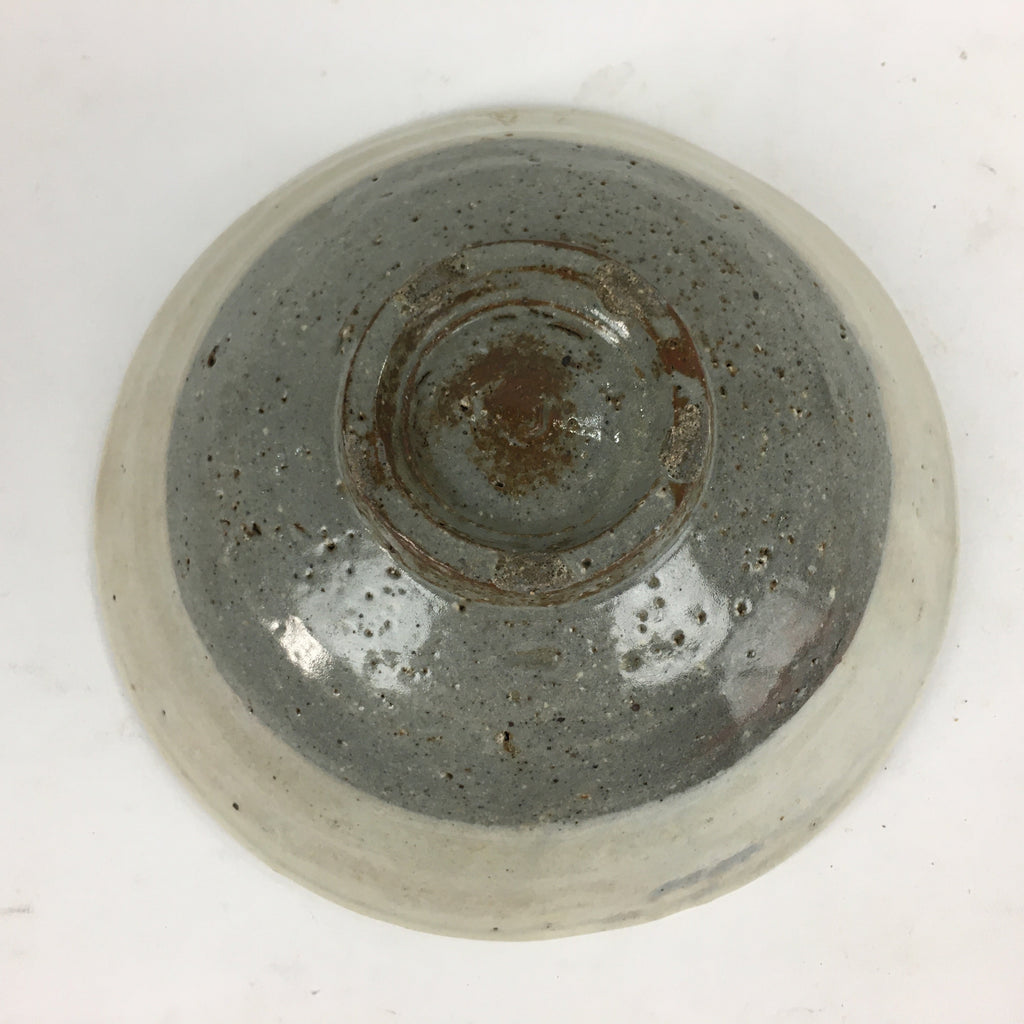 Japanese Ceramic Tea Ceremony Green Tea Bowl Vtg Chawan Gray White PP856