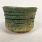 Japanese Ceramic Tea Ceremony Green Tea Bowl Vtg Chawan Green Brown GTB853