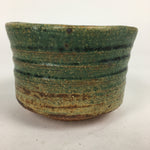 Japanese Ceramic Tea Ceremony Green Tea Bowl Vtg Chawan Green Brown GTB853