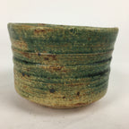 Japanese Ceramic Tea Ceremony Green Tea Bowl Vtg Chawan Green Brown GTB853