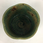 Japanese Ceramic Tea Ceremony Green Tea Bowl Vtg Chawan Green Brown GTB853