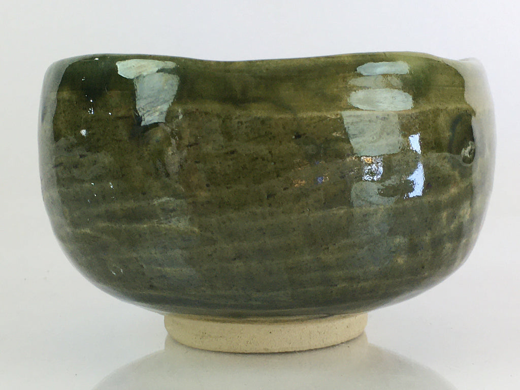 Japanese Ceramic Tea Ceremony Green Tea Bowl Vtg Chawan Green GTB948