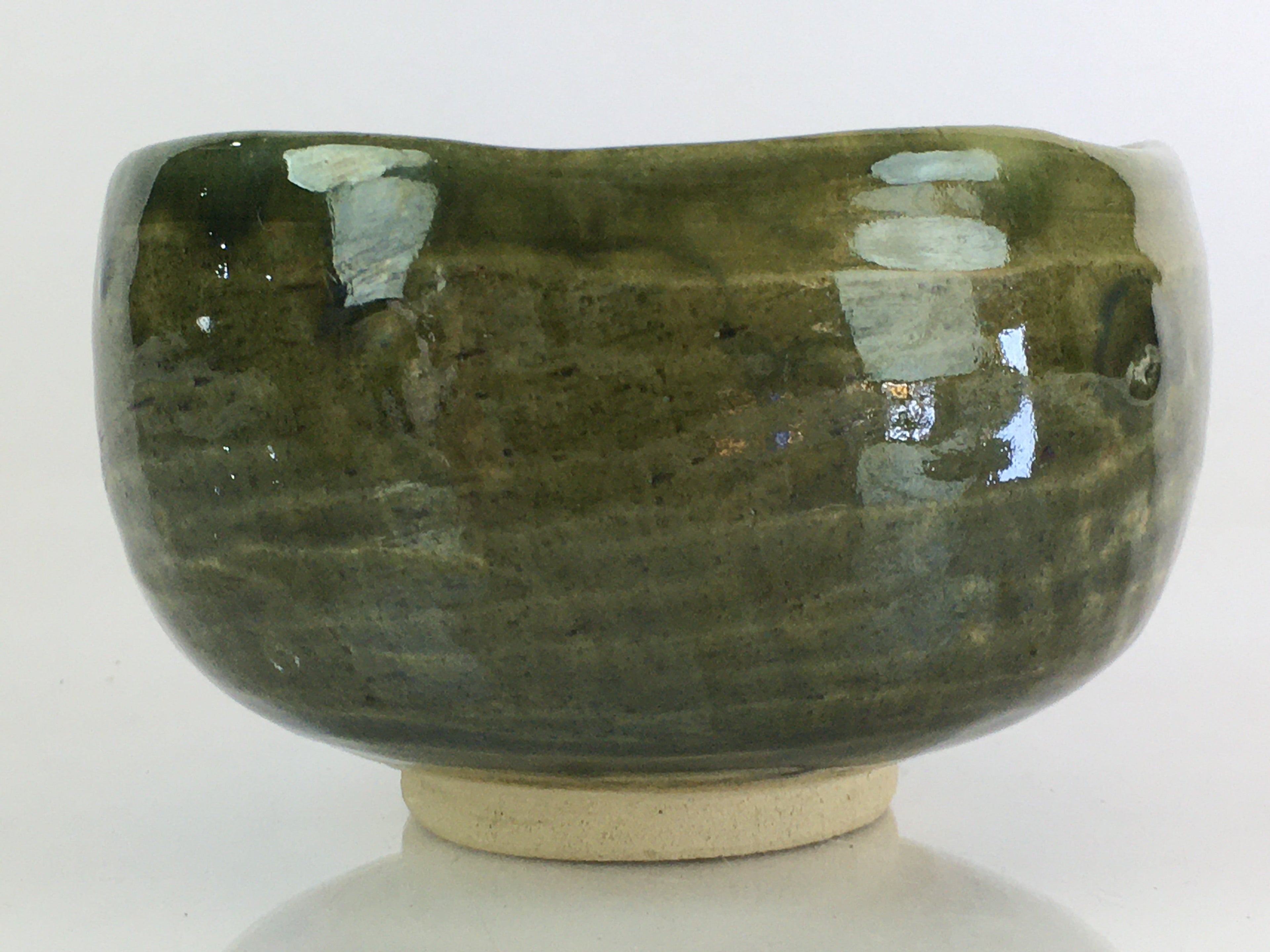 Japanese Ceramic Tea Ceremony Green Tea Bowl Vtg Chawan Green GTB948