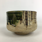 Japanese Ceramic Tea Ceremony Green Tea Bowl Vtg Chawan Green Oribe GTB908
