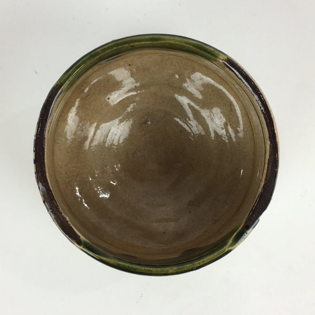 Japanese Ceramic Tea Ceremony Green Tea Bowl Vtg Chawan Green Oribe GTB908