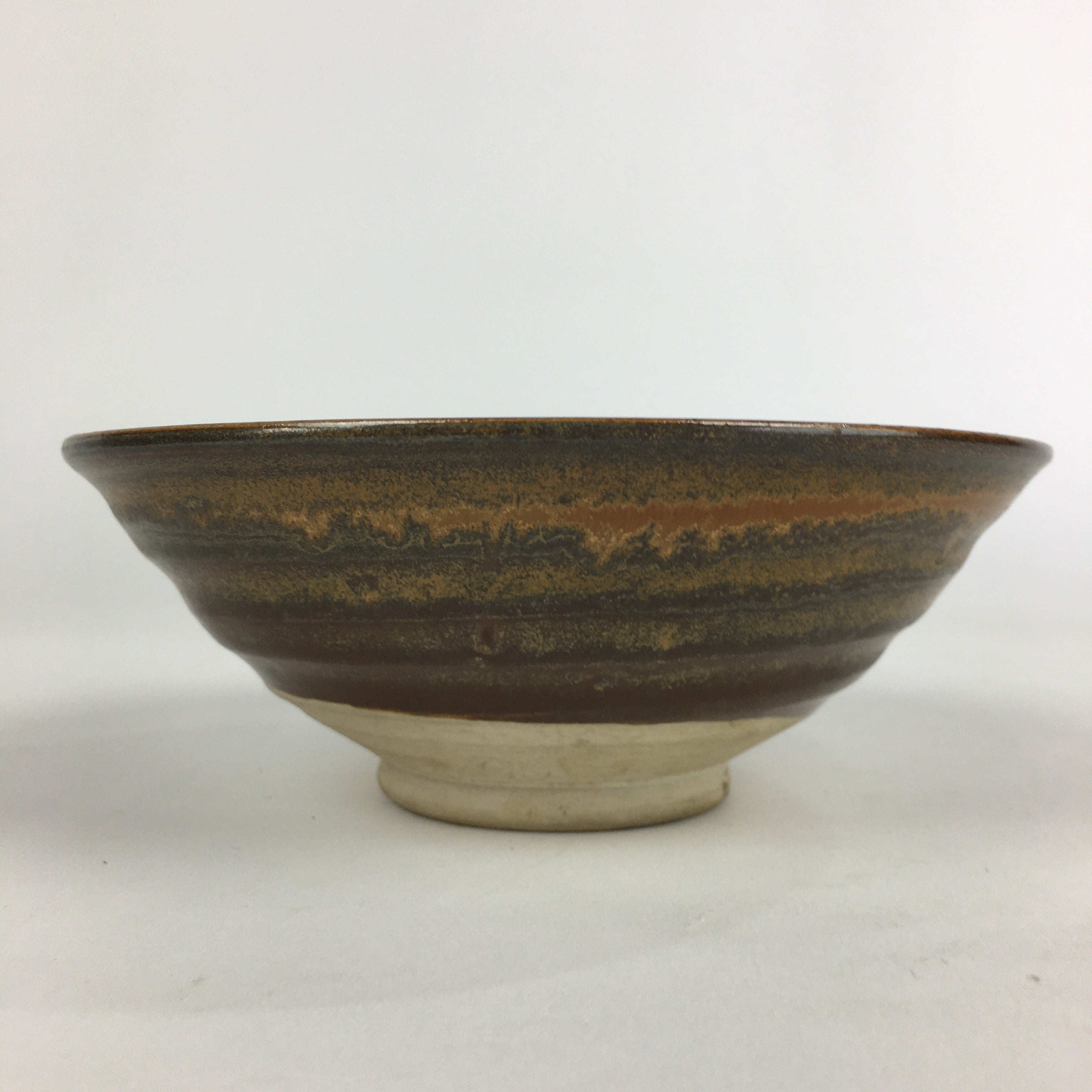 Japanese Ceramic Tea Ceremony Green Tea Bowl Vtg Chawan Hira-gata GTB891