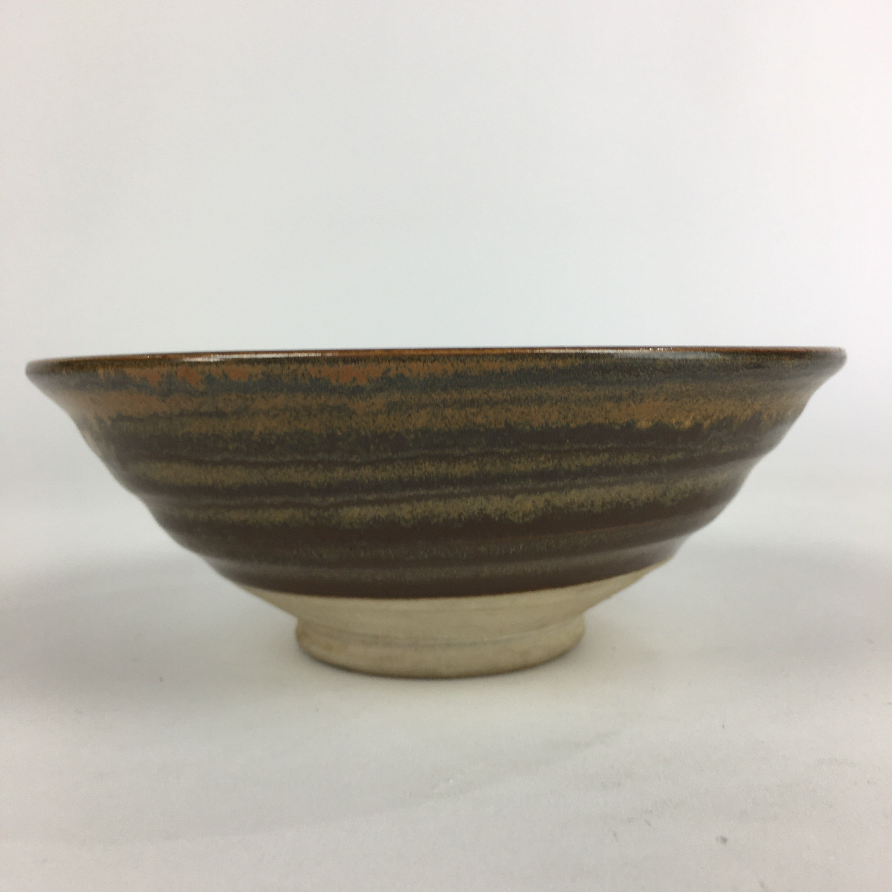 Japanese Ceramic Tea Ceremony Green Tea Bowl Vtg Chawan Hira-gata GTB891