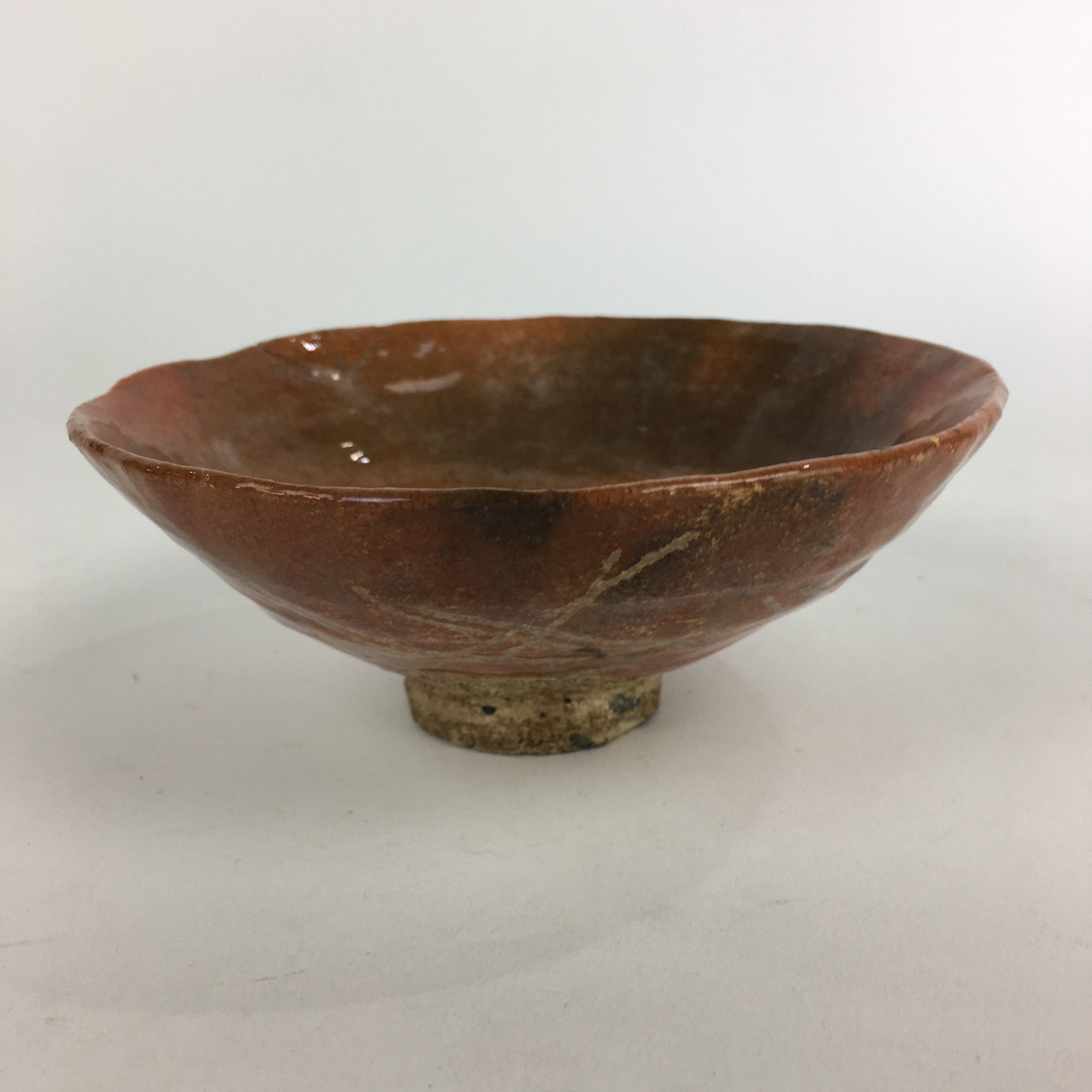 Japanese Ceramic Tea Ceremony Green Tea Bowl Vtg Chawan Hiragata GTB905