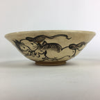 Japanese Ceramic Tea Ceremony Green Tea Bowl Vtg Chawan Horse GTB922