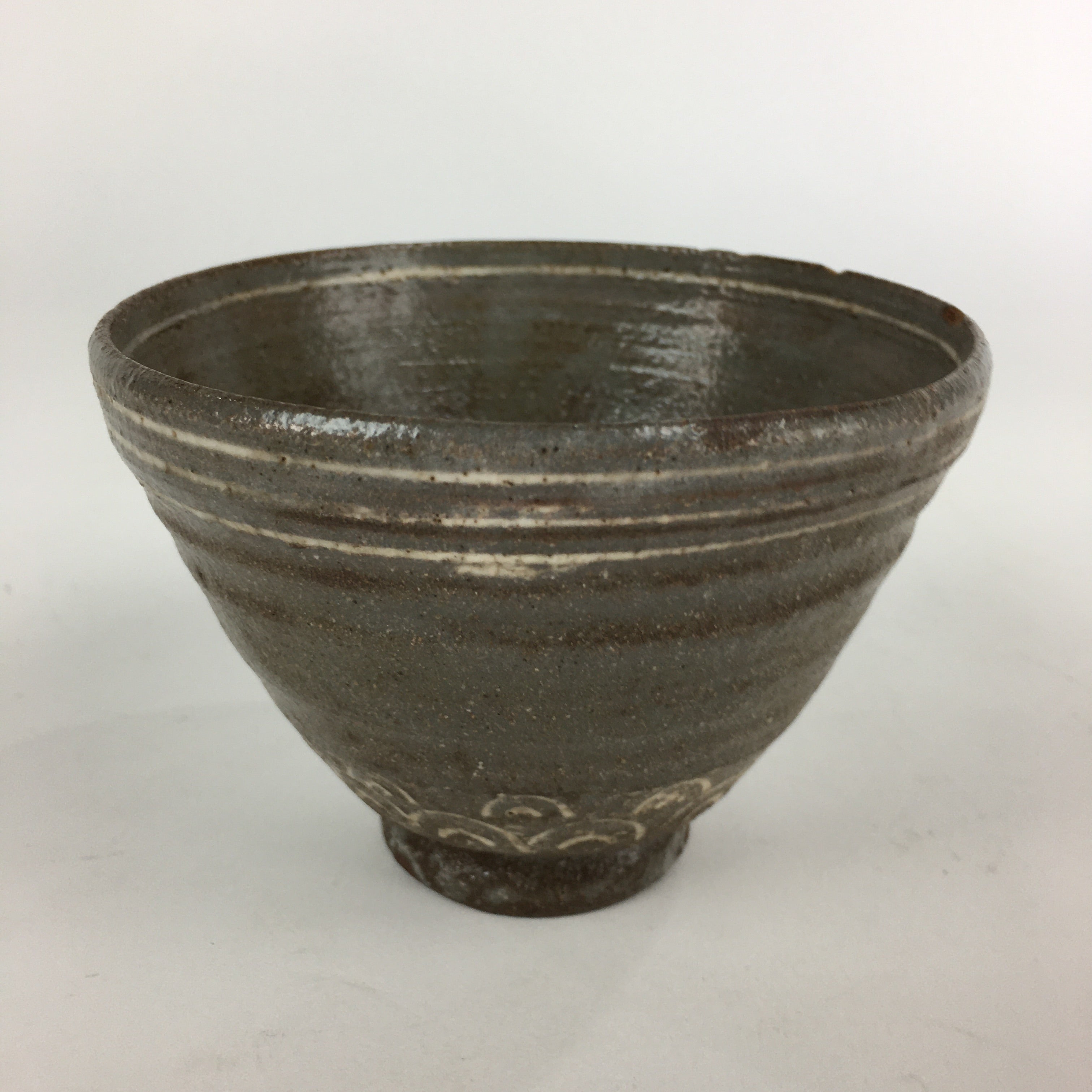Japanese Ceramic Tea Ceremony Green Tea Bowl Vtg Chawan Ido-gata GTB886