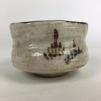 Japanese Ceramic Tea Ceremony Green Tea Bowl Vtg Chawan Kuro Oribe GTB933
