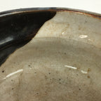 Japanese Ceramic Tea Ceremony Green Tea Bowl Vtg Chawan Kuro Oribe GTB933