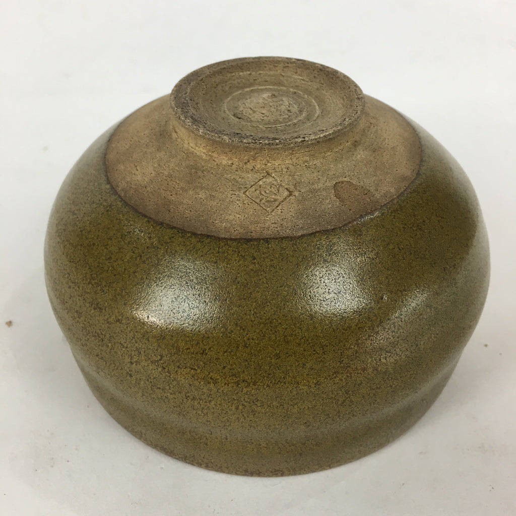 Japanese Ceramic Tea Ceremony Green Tea Bowl Vtg Chawan Light Brown GTB878