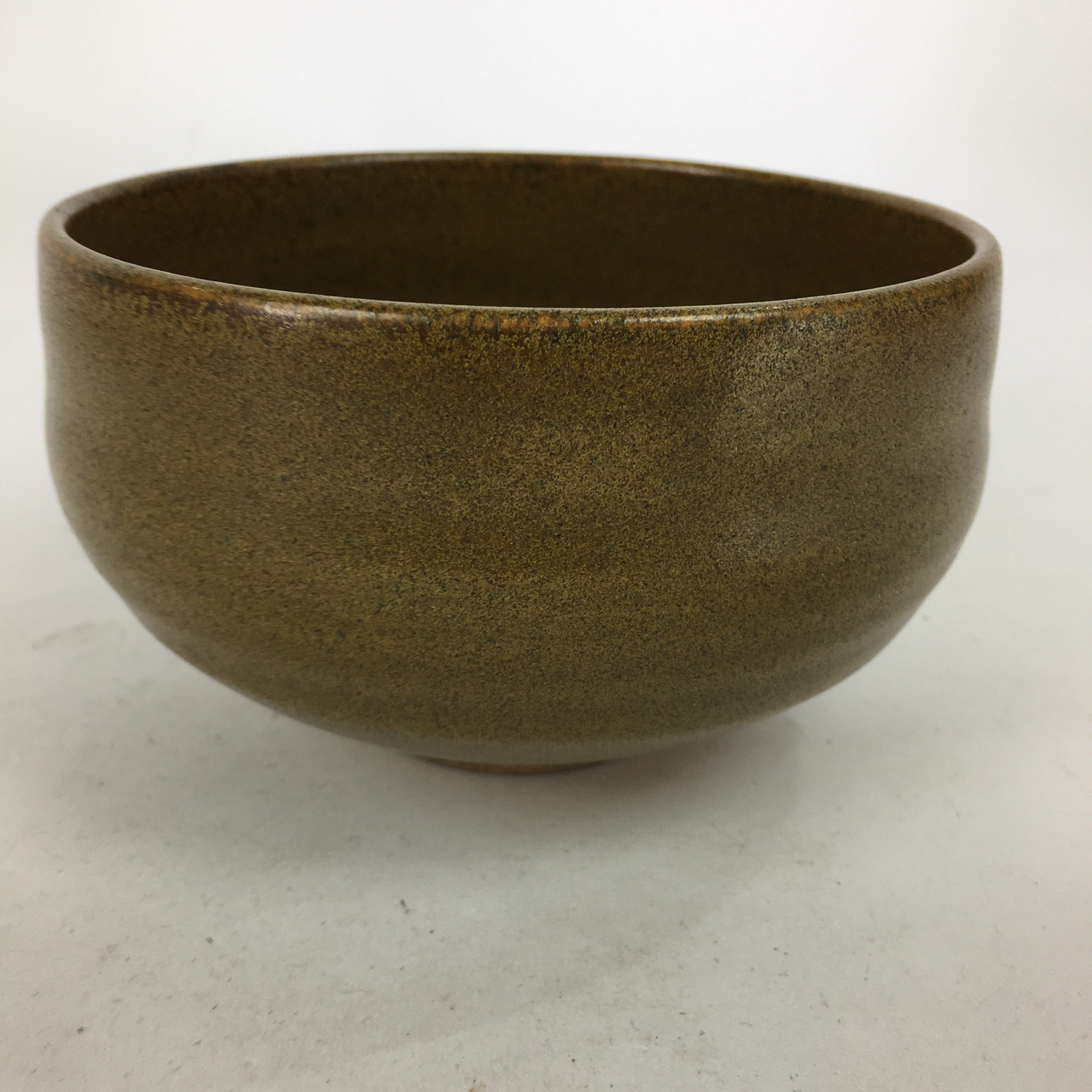 Japanese Ceramic Tea Ceremony Green Tea Bowl Vtg Chawan Light Brown GTB878