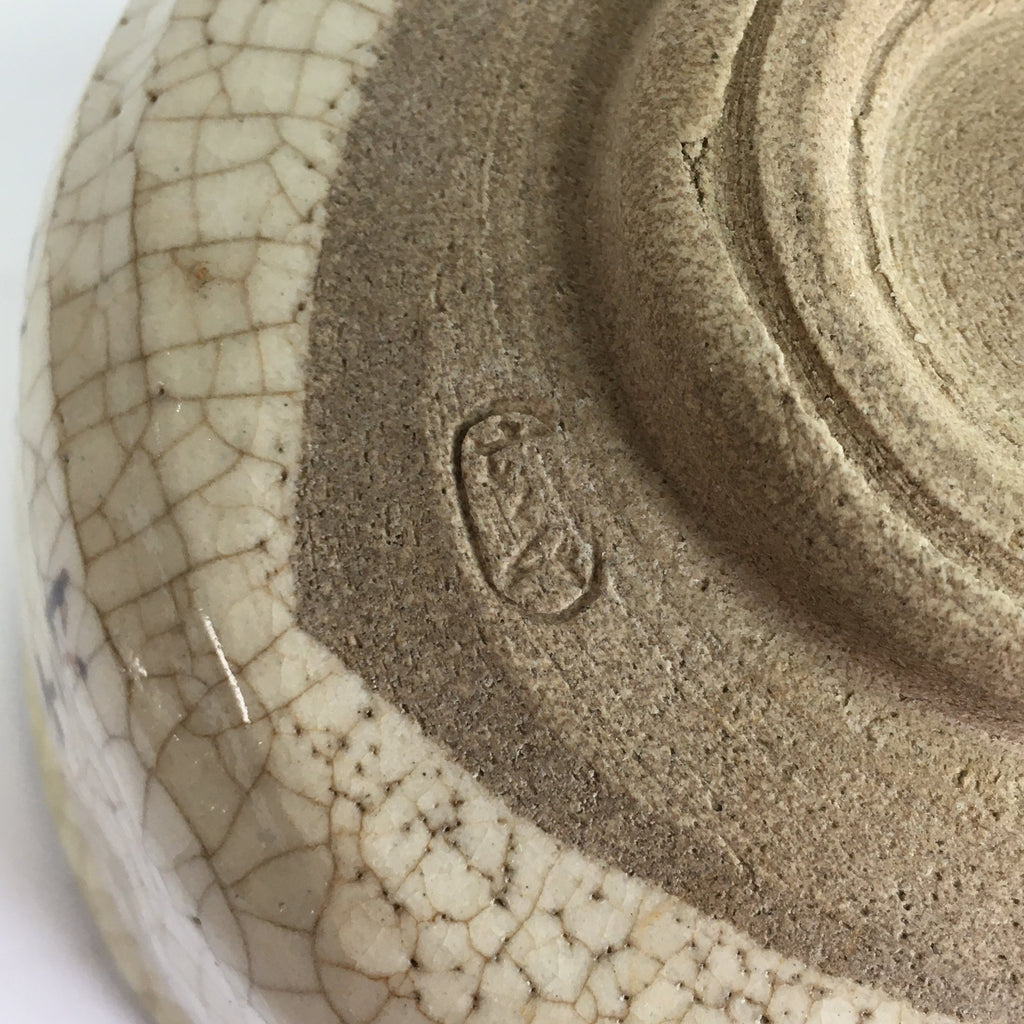 Japanese Ceramic Tea Ceremony Green Tea Bowl Vtg Chawan Oribe GTB930