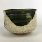 Japanese Ceramic Tea Ceremony Green Tea Bowl Vtg Chawan Oribe GTB930