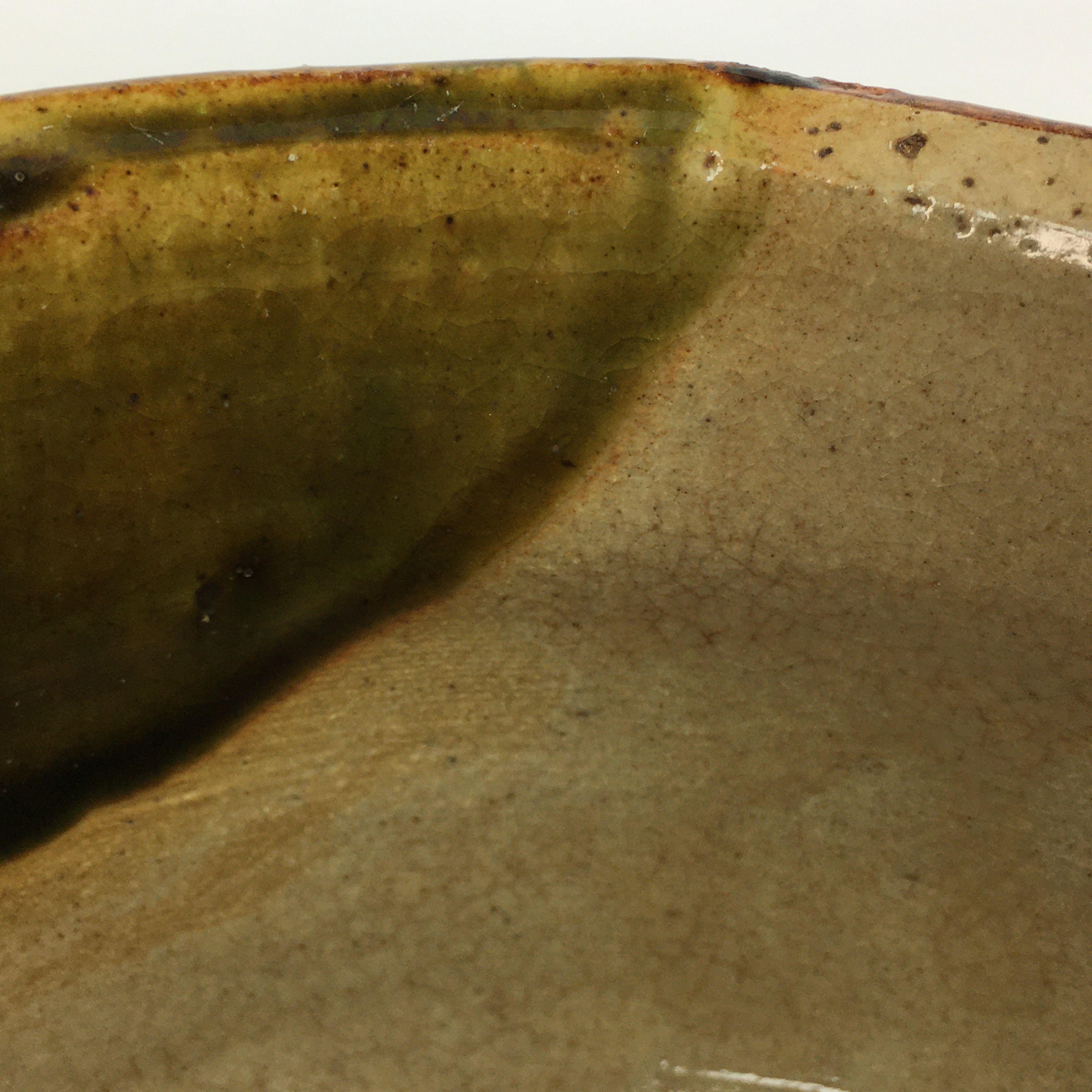 Japanese Ceramic Tea Ceremony Green Tea Bowl Vtg Chawan Oribe GTB935