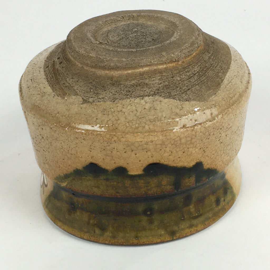 Japanese Ceramic Tea Ceremony Green Tea Bowl Vtg Chawan Oribe GTB935