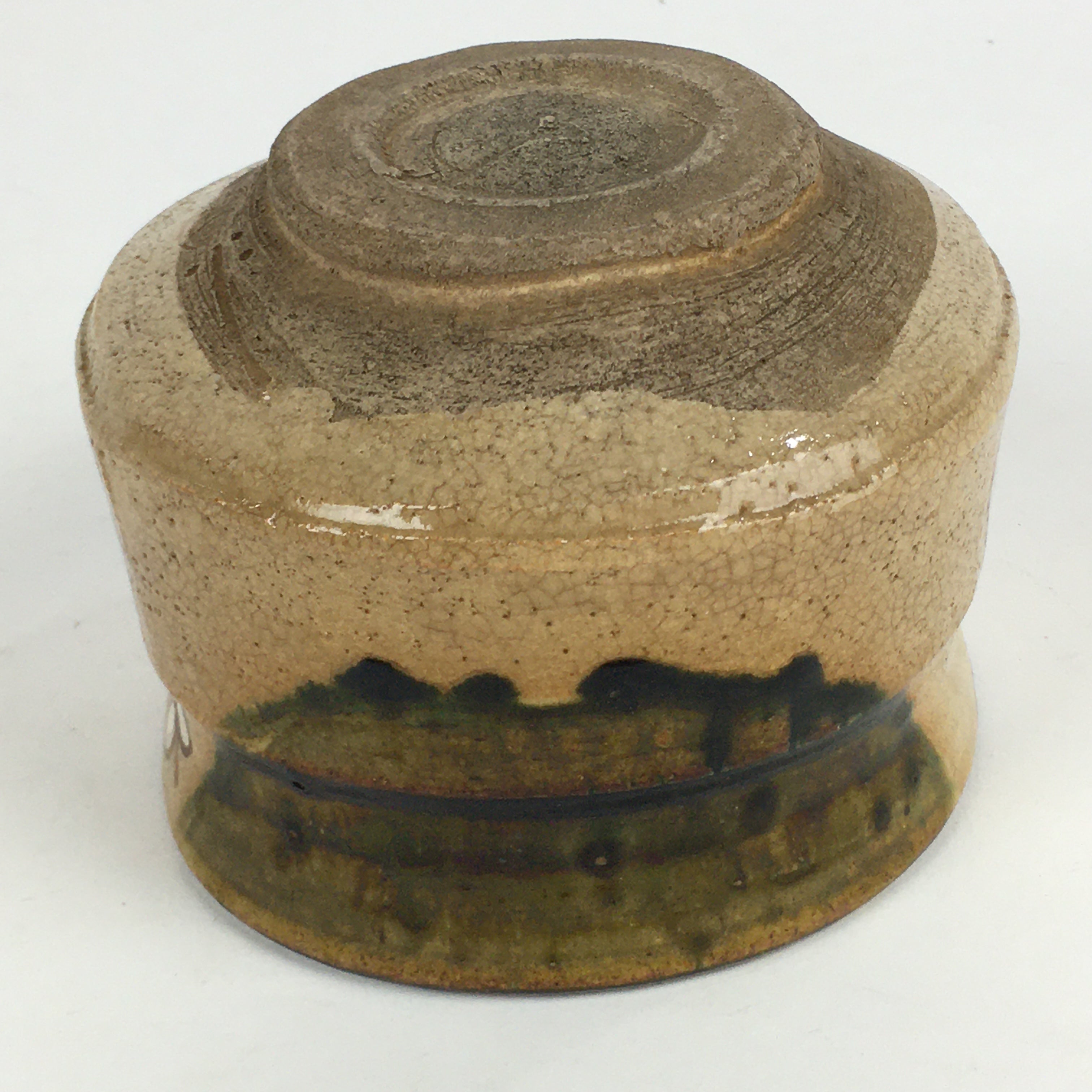 Japanese Ceramic Tea Ceremony Green Tea Bowl Vtg Chawan Oribe GTB935