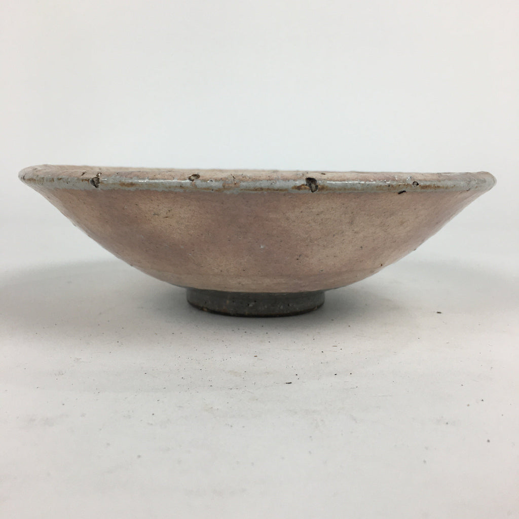Japanese Ceramic Tea Ceremony Green Tea Bowl Vtg Chawan Pink Gray PP857