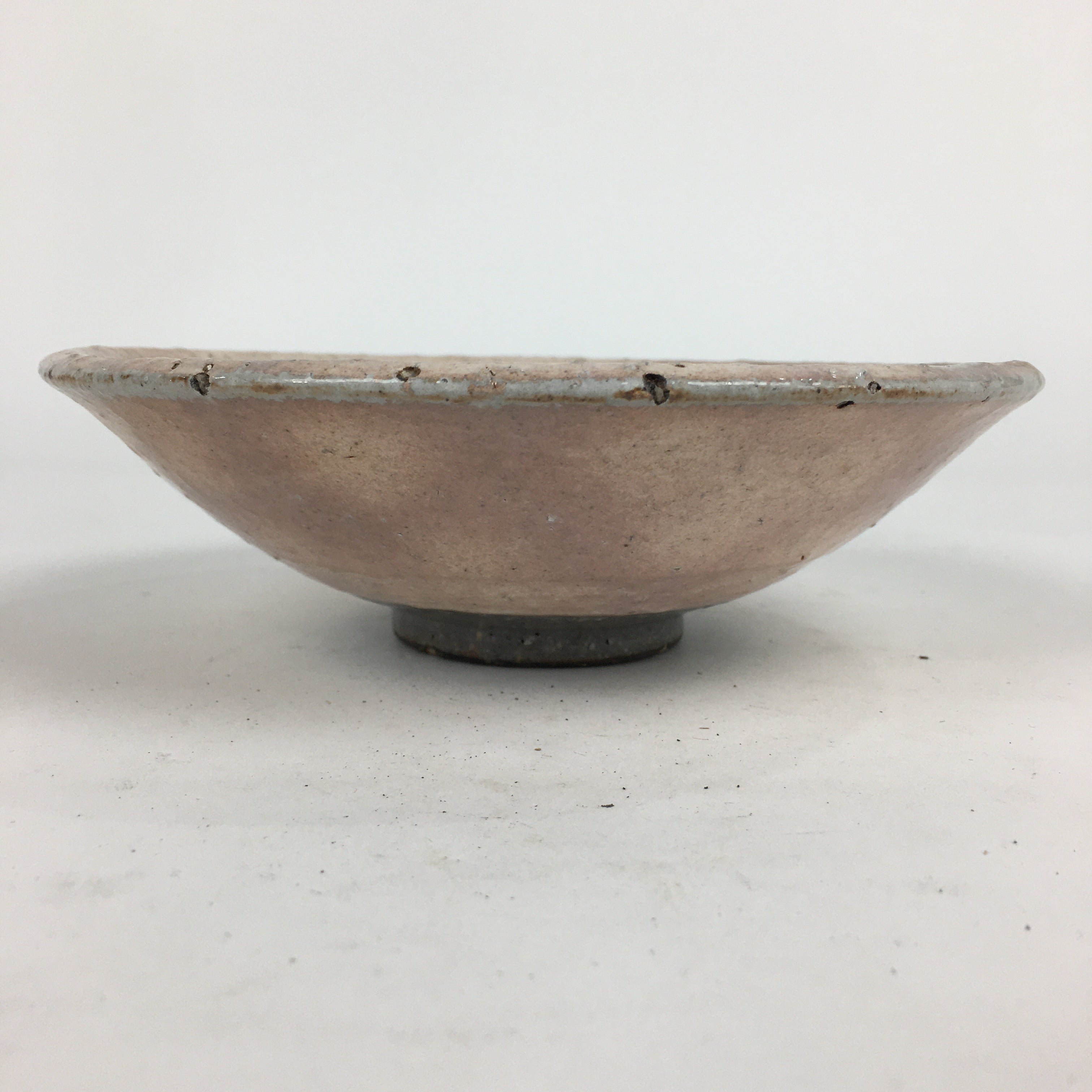 Japanese Ceramic Tea Ceremony Green Tea Bowl Vtg Chawan Pink Gray PP857