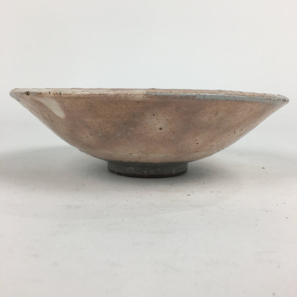 Japanese Ceramic Tea Ceremony Green Tea Bowl Vtg Chawan Pink Gray PP857