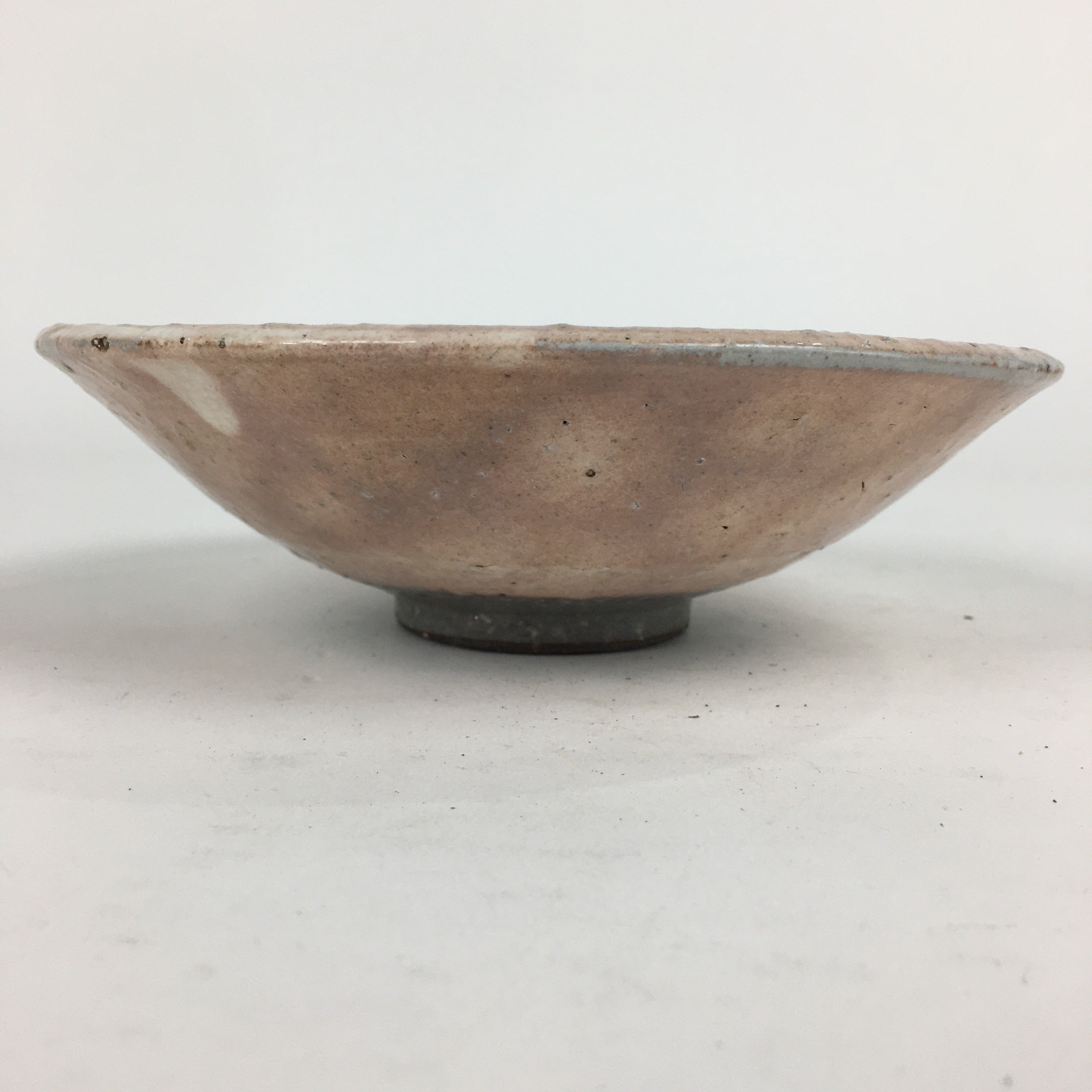 Japanese Ceramic Tea Ceremony Green Tea Bowl Vtg Chawan Pink Gray PP857