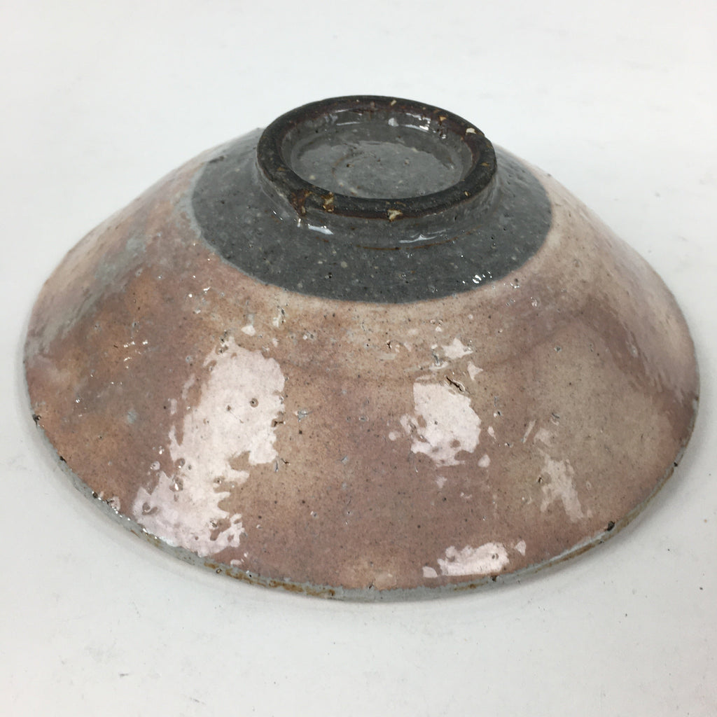 Japanese Ceramic Tea Ceremony Green Tea Bowl Vtg Chawan Pink Gray PP857