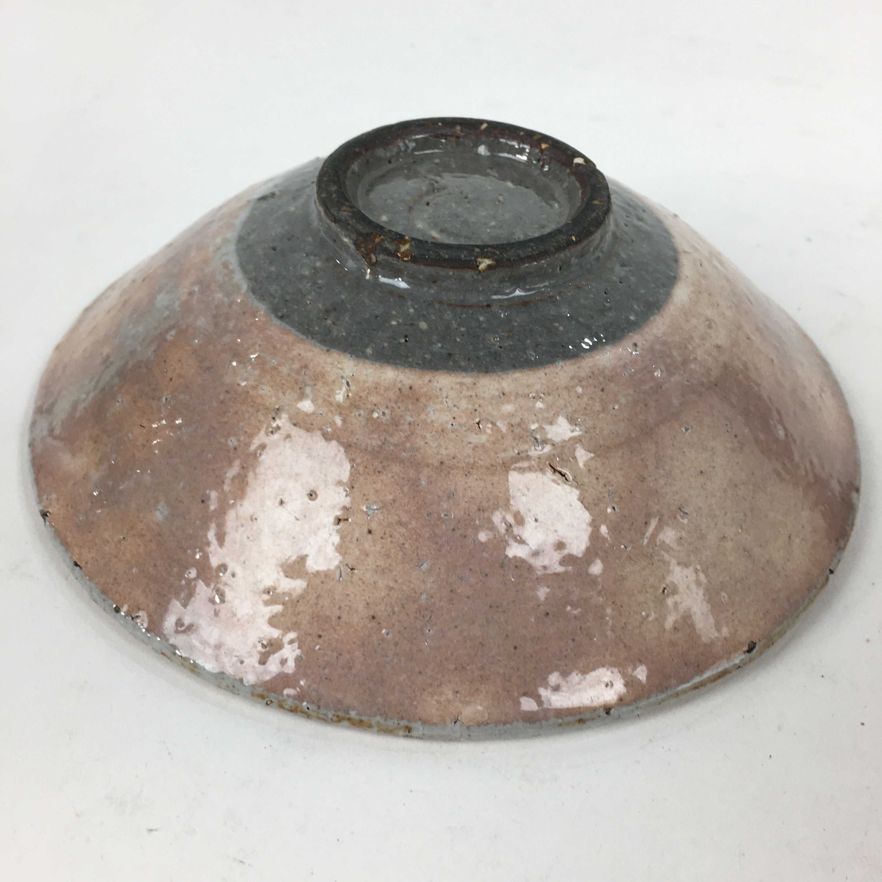 Japanese Ceramic Tea Ceremony Green Tea Bowl Vtg Chawan Pink Gray PP857
