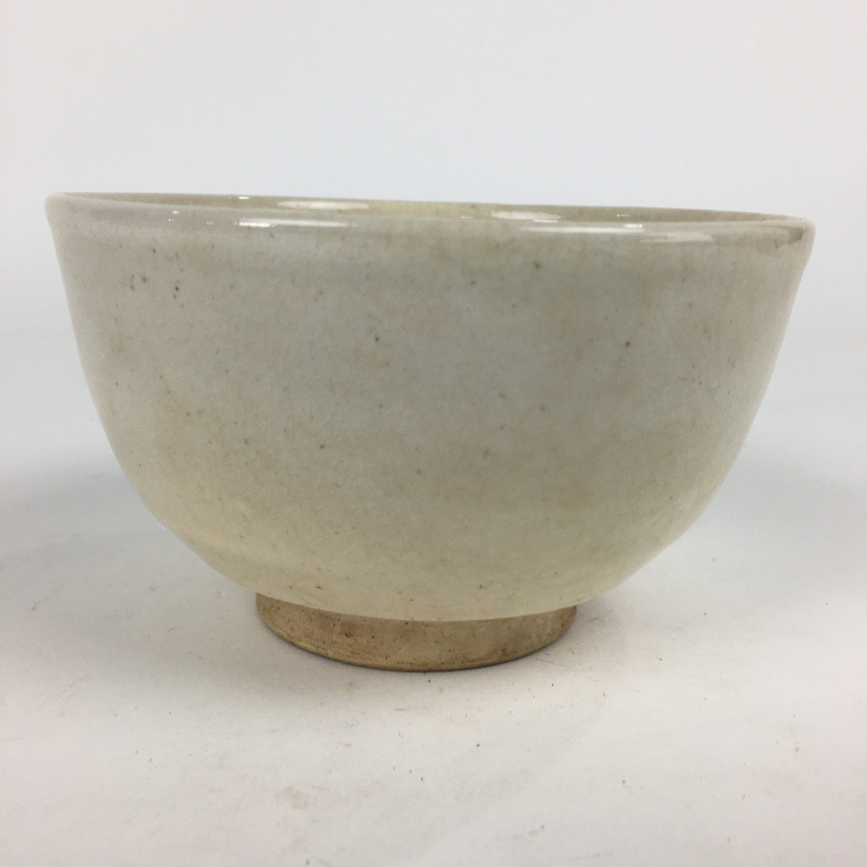 Japanese Ceramic Tea Ceremony Green Tea Bowl Vtg Chawan White GTB849