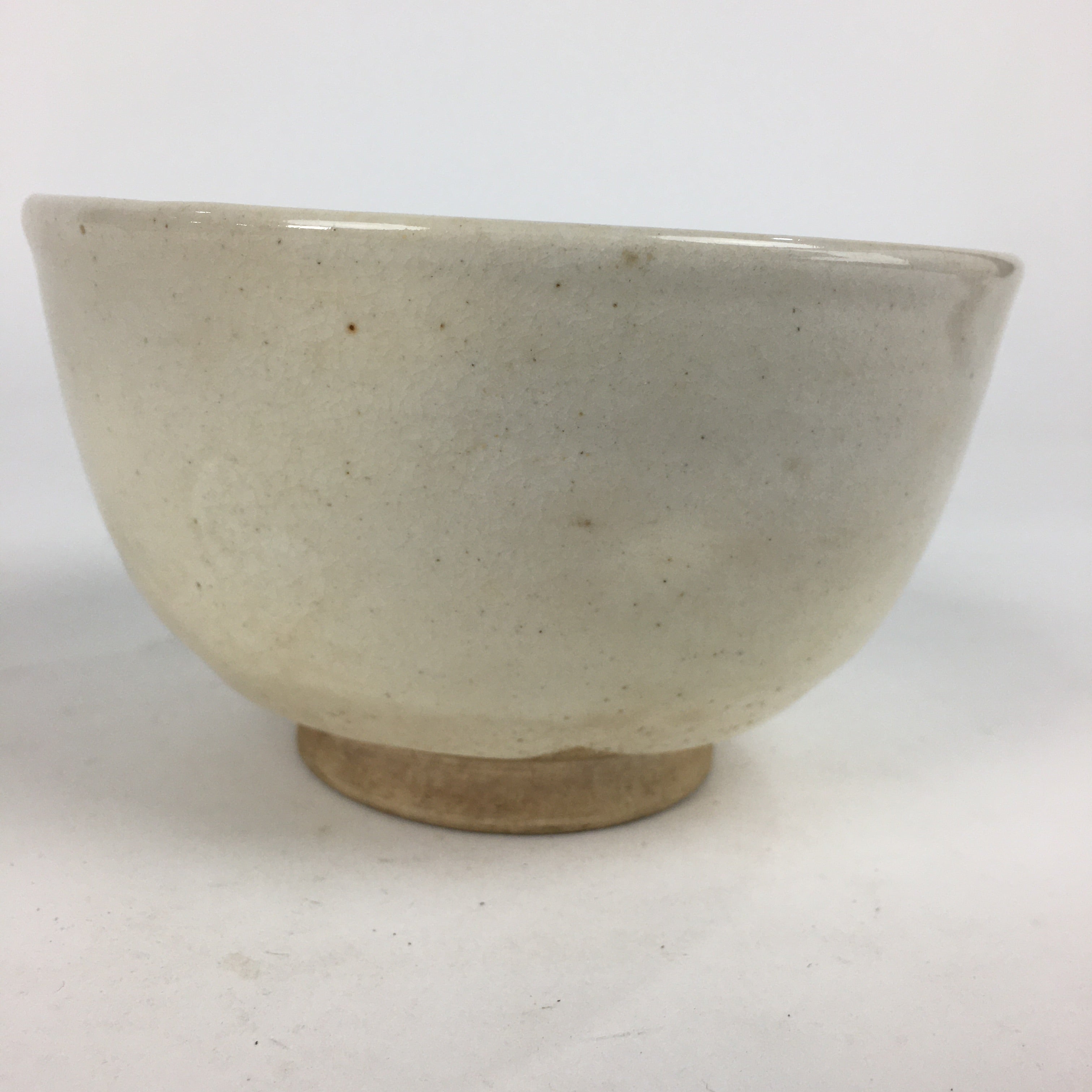 Japanese Ceramic Tea Ceremony Green Tea Bowl Vtg Chawan White GTB849