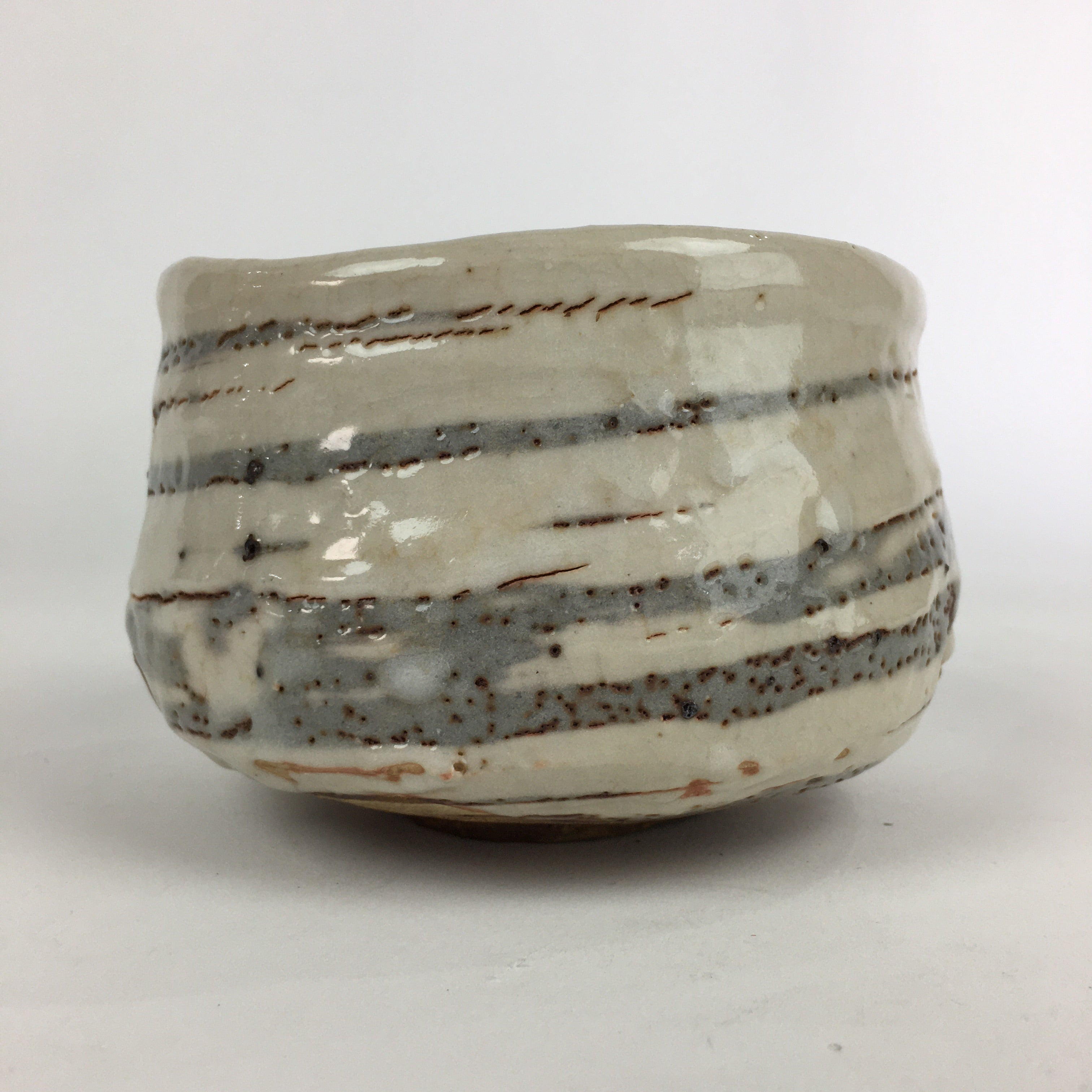 Japanese Ceramic Tea Ceremony Green Tea Bowl Vtg Chawan White GTB901
