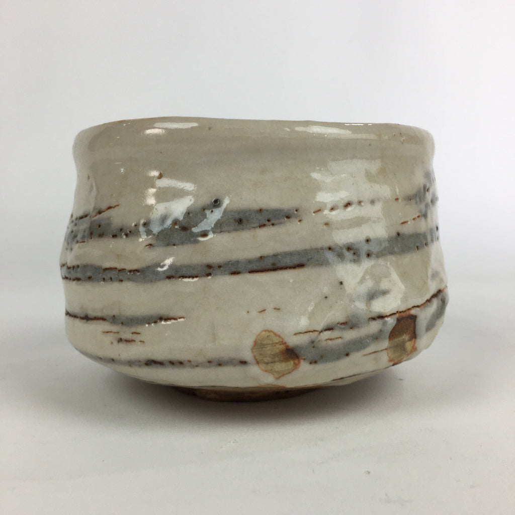 Japanese Ceramic Tea Ceremony Green Tea Bowl Vtg Chawan White GTB901