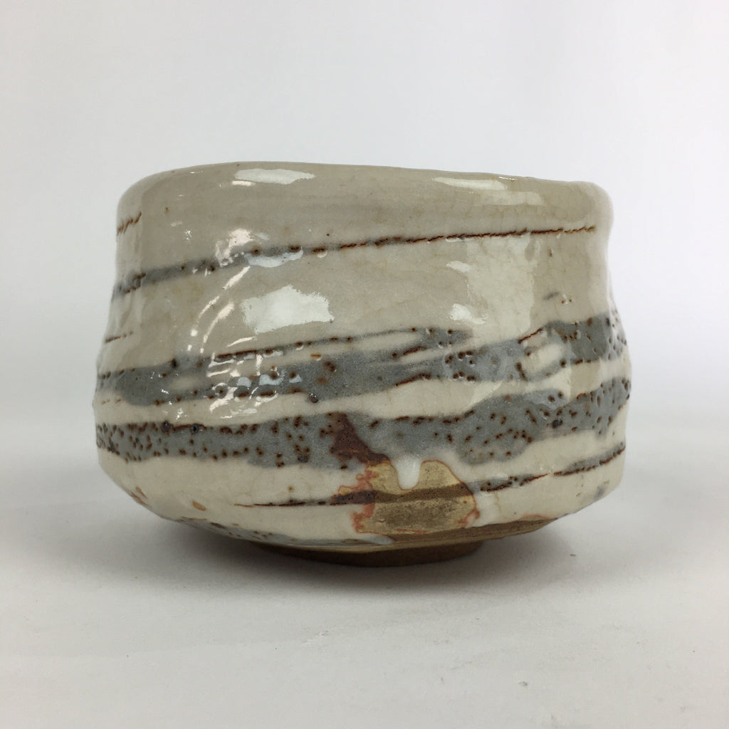 Japanese Ceramic Tea Ceremony Green Tea Bowl Vtg Chawan White GTB901